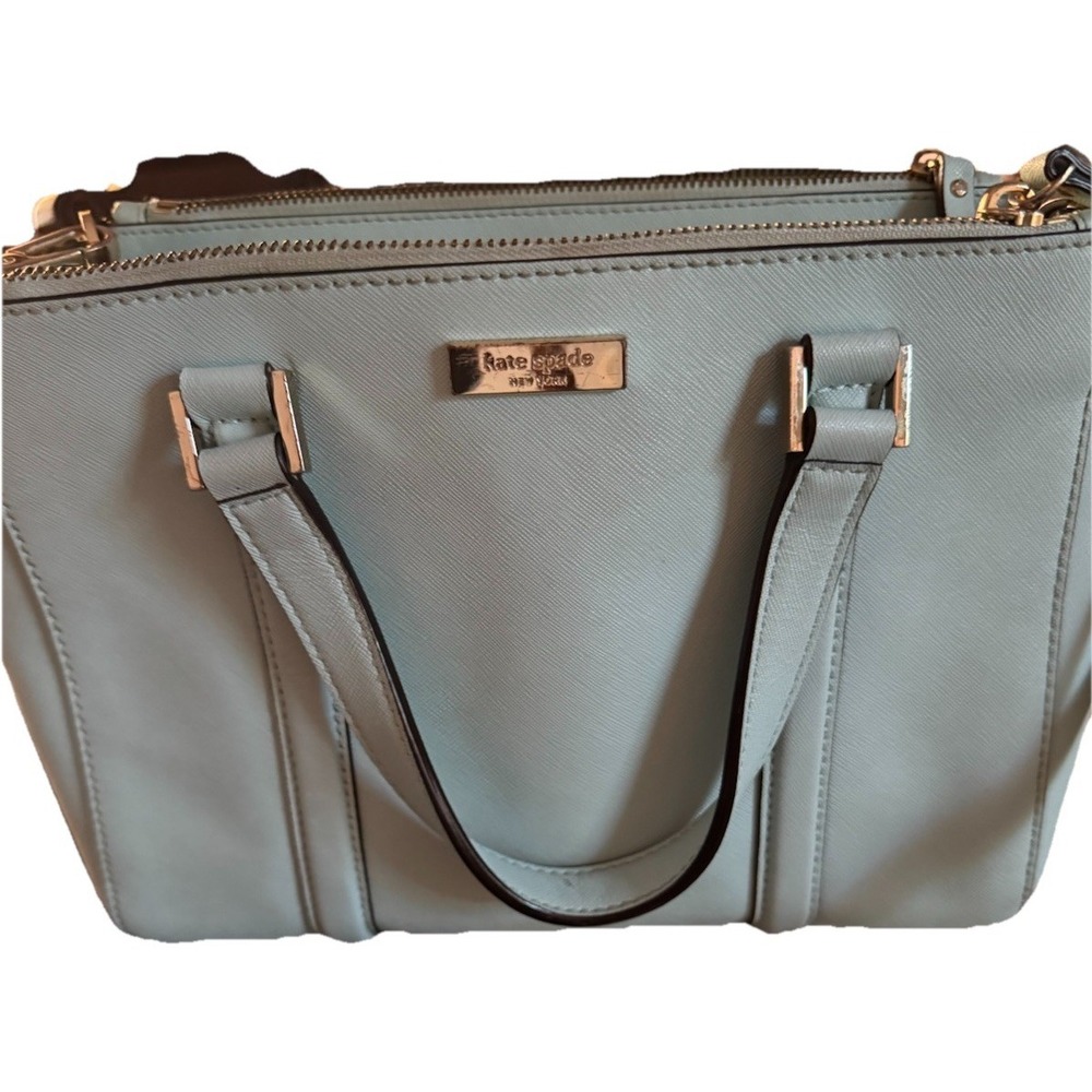 kate spade NEW YORK Mint Green Leather Purse W/Removable Strap Gently Used - Picture 3 of 16